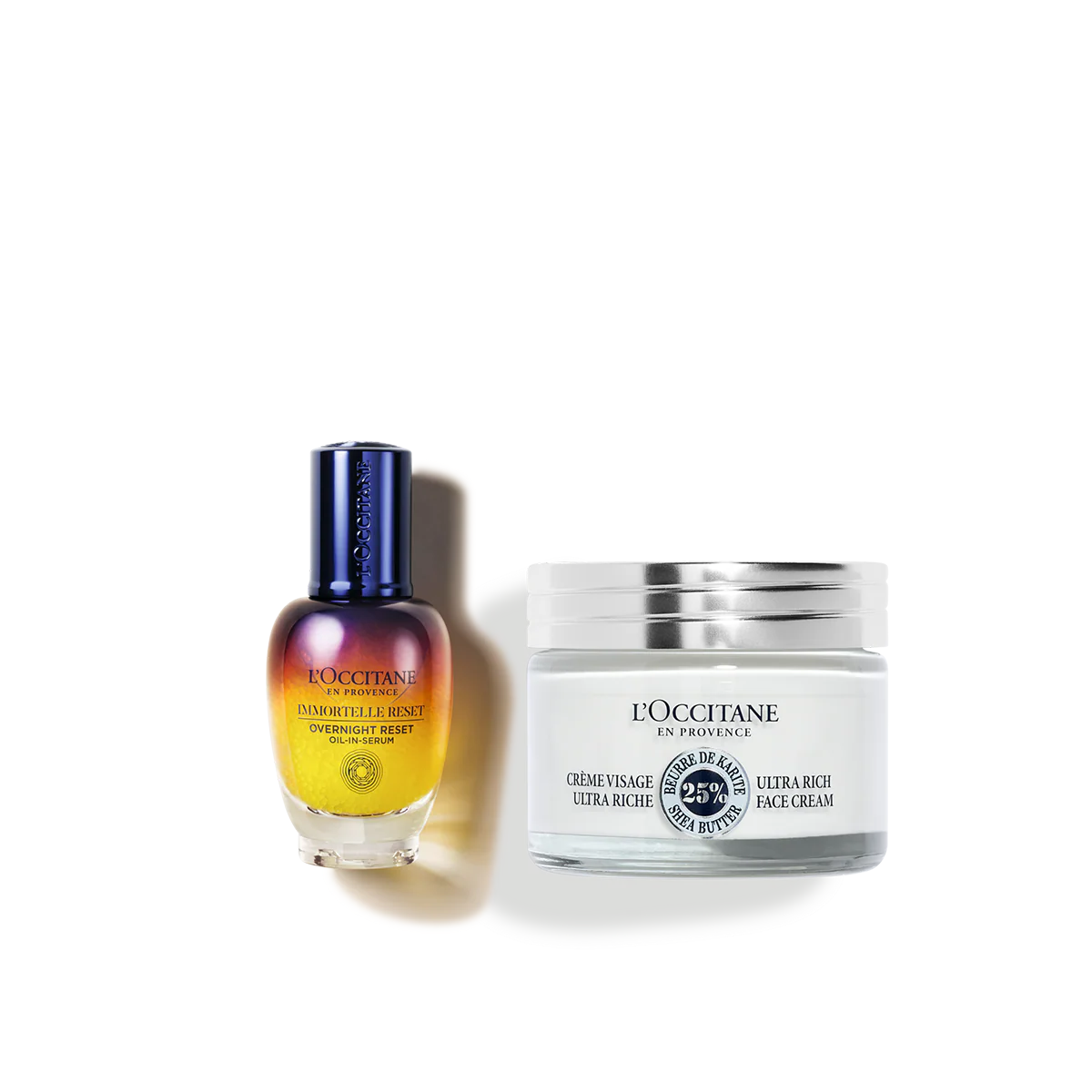 Zestaw w cenie specjalnej - Duet serum Immortelle Reset i Bogaty krem do twarzy Masło Shea
